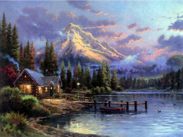 (image for) Thomas Kinkade paintings. No.91, Reproductions on canvas